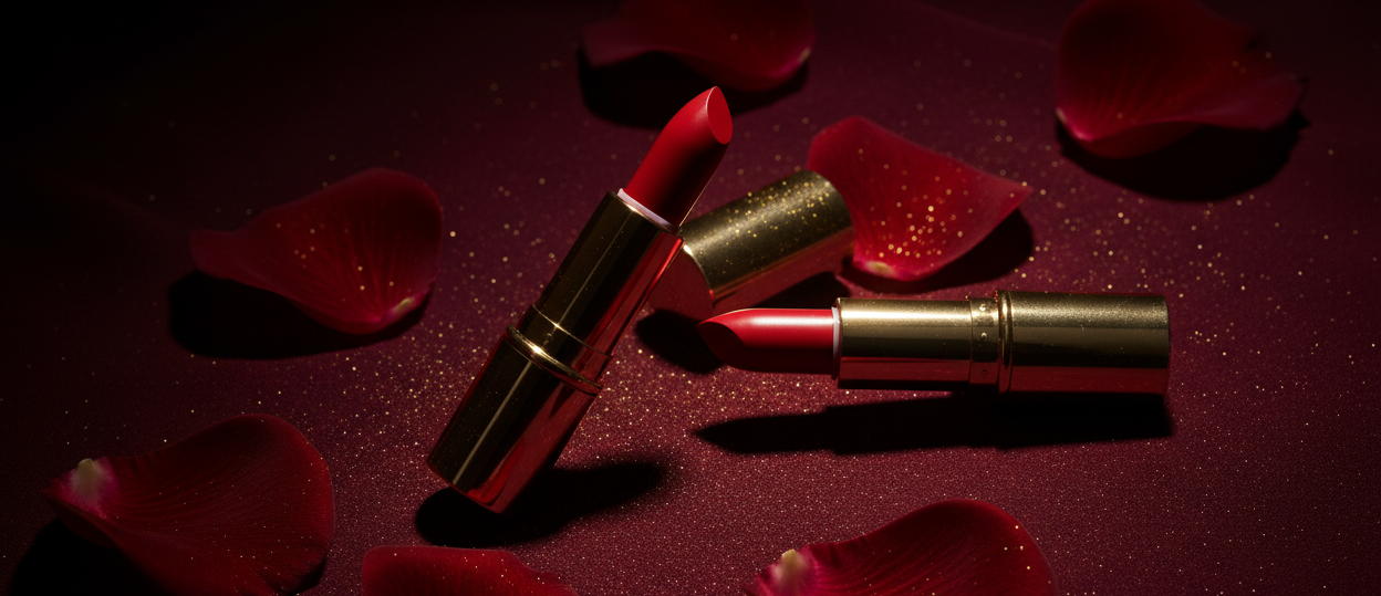 Dark Crimson Asymmetric Lipstick